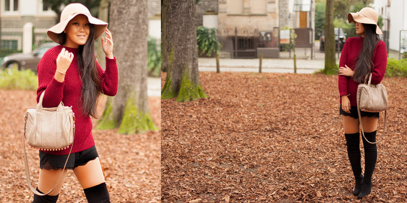 Overknees und Pulli